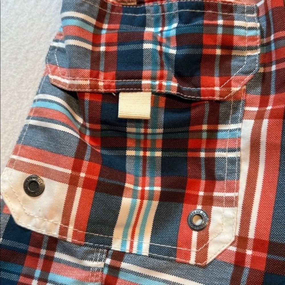 Caribbean Joe Plaid Swim Trunks Men's Medium Elastic Waist Drawstring Pockets M‎ - Picture 7 of 9